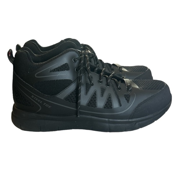 Brazos Other - Brazos Men's Steel Toe Black Workman Work Slip Resistant Boots Size 10D